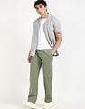 Tommy Hilfiger Kids Green Solid Trousers for Stylish Outfits