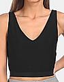 Calvin Klein Women Black Mesh Logo Tape Crop Top