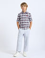 U.S. Polo Assn. Kids Boys Gingham Checked Regular Fit Shirt
