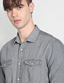 Flying Machine Spread Collar Denim Shirt