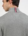 Tommy Hilfiger Cotton Zip Mock Neck Sweater