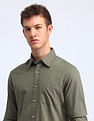 Flying Machine Slim Fit Solid Cotton Shirt