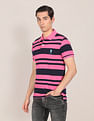 U.S. Polo Assn. Ribbed Collar Striped Polo Shirt