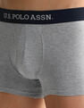 USPA Innerwear Elastic Waistband Ribbed Solid OET011 Trunks - Pack Of 2