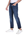 Tommy Hilfiger Men Dark Blue Stone Wash Scanton Slim Fit Jeans