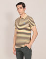 U.S. Polo Assn. Ribbed Collar Striped Polo Shirt