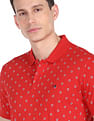 AD by Arvind Cotton Geometrical Print Polo Shirt