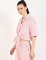 Tommy Hilfiger Solid Cropped Shirt