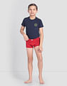 USPA Innerwear Boys Mid Rise Cotton Spandex OKT01 Trunks - Pack Of 2