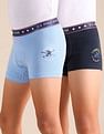 USPA Innerwear Boys Solid Cotton Spandex EKT03 Trunks - Pack Of 2