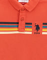 U.S. Polo Assn. Kids Boys Brand Print Cotton Polo Shirt