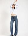Calvin Klein Jeans Womens Light Washed Wide Leg Jeans