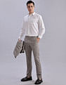 Tommy Hilfiger Regular-Fit Self-Design Mid Rise Trousers