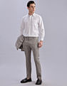 Tommy Hilfiger Regular-Fit Self-Design Mid Rise Trousers