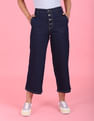 Flying Machine Women High Rise Wide Leg Cropped Jeans