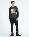 Flying Machine Crew Neck Graphic Print Sweatshirt