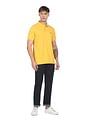 Aeropostale Yellow Solid Pique Polo Shirt