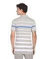 AD by Arvind Cotton Horizontal Striped Polo Shirt