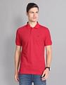 AD by Arvind Geometric Print Cotton Polo Shirt