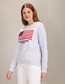 U.S. Polo Assn. Women Heathered Brand Embroidered Sweatshirt