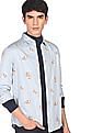 Flying Machine Spread Collar Floral Print Satin Shirt
