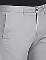 Tommy Hilfiger Men Light Grey Bleecker Slim Fit Patterned Casual Trousers