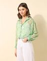 U.S. Polo Assn. Women Relaxed Fit Chiffon Sheer Shirt