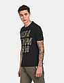 U.S. Polo Assn. Denim Co. Men Black Brand Print Cotton T-Shirt