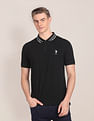 U.S. Polo Assn. Brand Collar Solid Polo Shirt