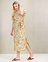 U.S. Polo Assn. Women Square Neck Tie Up Midi Dress