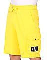 Calvin Klein Men Yellow Drawstring Waist Brand Logo Shorts