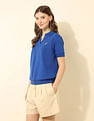 U.S. Polo Assn. Women Boxy Fit Solid Polo Shirt