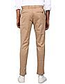 Tommy Hilfiger Men Light Khaki Tapered Slim Fit Tech Stretch Twill Casual Trousers
