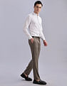 Tommy Hilfiger Regular-Fit Self-Design Mid Rise Trousers