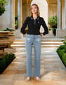 U.S. Polo Assn. Women High Rise Straight Fit Jeans