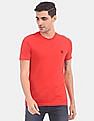 Calvin Klein Men Red Slim Fit Solid Organic Cotton T-Shirt