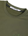 Calvin Klein Men Green Crew Neck Solid Cotton T-Shirt