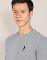 U.S. Polo Assn. Crew Neck Self Design Cotton Sweater