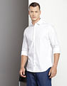 Tommy Hilfiger Cutaway Collar Long Sleeve Solid Shirt