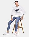 Aeropostale Men White Crew Neck Brand Print Sweatshirt