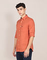 U.S. Polo Assn. Spread Collar Solid Casual Shirt