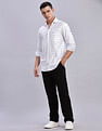 Tommy Hilfiger Striped Regular Fit Plain Woven Shirt