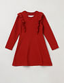 Tommy Hilfiger Kids Girls Ruffle Fit And Flare Dress