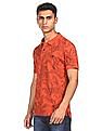Aeropostale Men Orange Printed Pique Polo Shirt