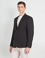 Arrow Notch Lapel Collar Knit Blazer