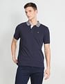 Arrow Sports Stripe Collar Pique Polo Shirt