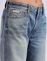 Calvin Klein Jeans Mid-Wash Straight-Fit Mid Rise Jeans