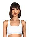 Calvin Klein Underwear Women White Elasticized Strap Logo Racerback Bra
