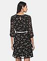 Flying Machine Women Three-Quarter Sleeve Printed Dress