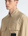 Calvin Klein Solid pattern Zipper Placket Casual Shirt